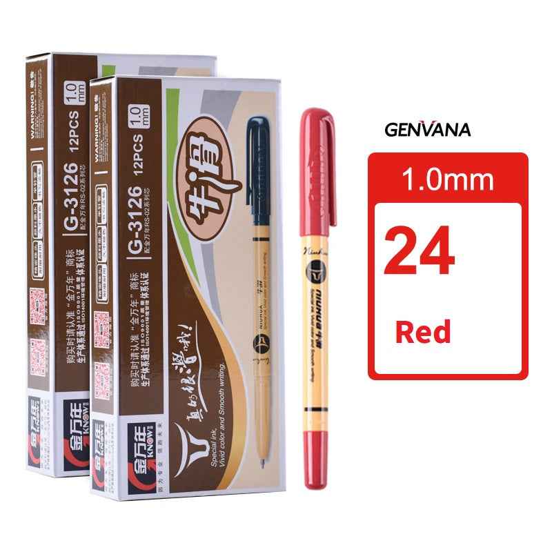GENVANA Ballpoint Pen,Black/Red/Blue Ink,1.0mm Medium Point 24 Pack