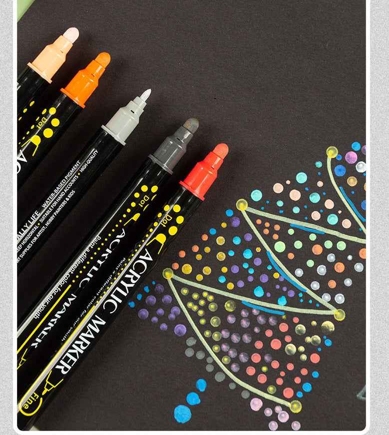 Guangna 48 Colors Acrylic Paint Markers Dual Tip(1-5mm) - TTpen