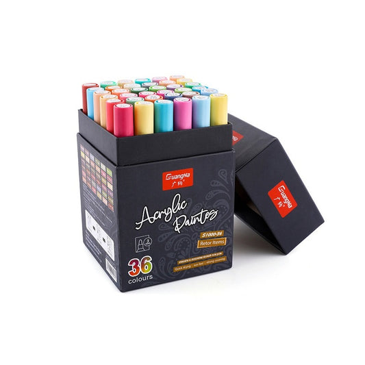 Guangna Pastel Paint Acrylic Marker Pens,3mm Medium Tip,36 Colors