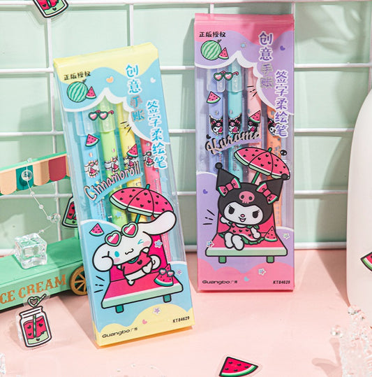 Guangbo Ensemble de 8 stylos pinceaux doux à double pointe – Kuromi & Cinnamoroll