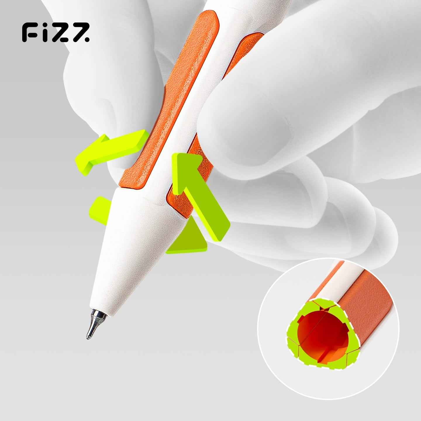 Guangbo Fizz 0.5mm Press Grip Gel Pen – Black Ink Pen with 2 Refills