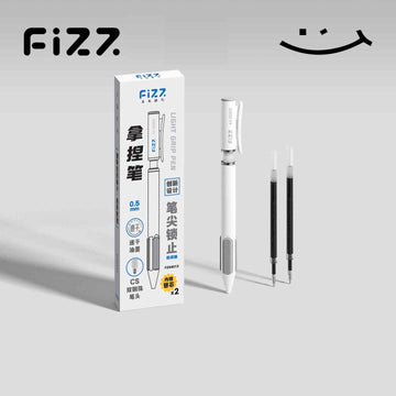 Guangbo Fizz 0.5mm Press Grip Gel Pen – Black Ink Pen with 2 Refills