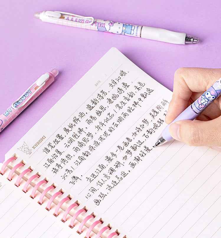 Guangbo Sanrio Erasable Gel Pen Set – 0.5mm Blue Ink, 3-Pack