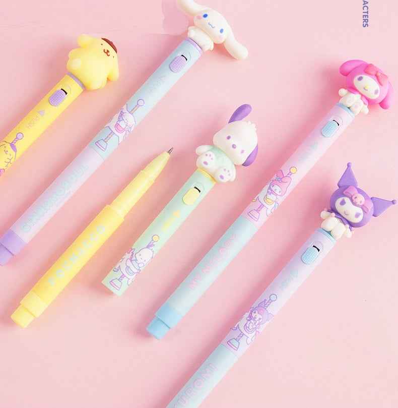 Guangbo Sanrio Gel Pen Glowing 0.5mm with 2pcs Black Ink Refills
