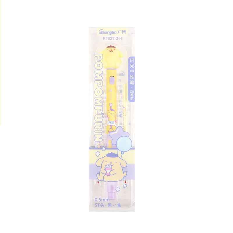 Guangbo Sanrio Gel Pen Glowing 0.5mm with 2pcs Black Ink Refills