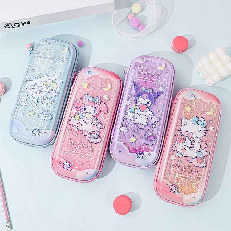 Guangbo Sanrio Glitter Flowing Pencil Case for Girls
