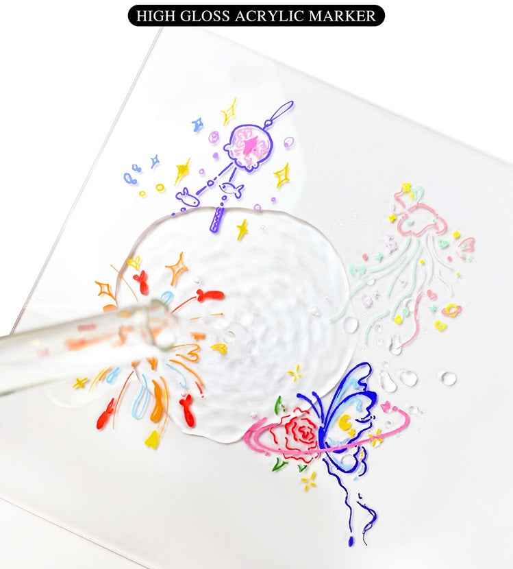 Guangna Liquid Acrylic Marker Set – 1.0mm Metal Tip - 72 Colors