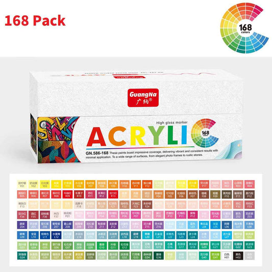 Guangna Liquid Acrylic Marker Set – 1.0mm Metal Tip - 72 Colors
