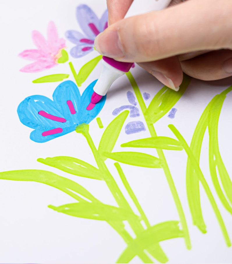 Kids Acrylic Paint Pens Paint Markers Set with 60-Slot Case