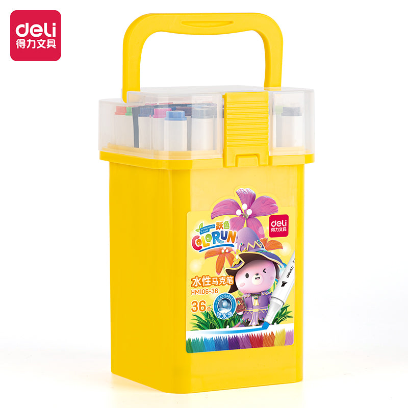 DELI 12/24/36/48/60 Colors Dual Tips Water-Based Art Markers 36 Colors