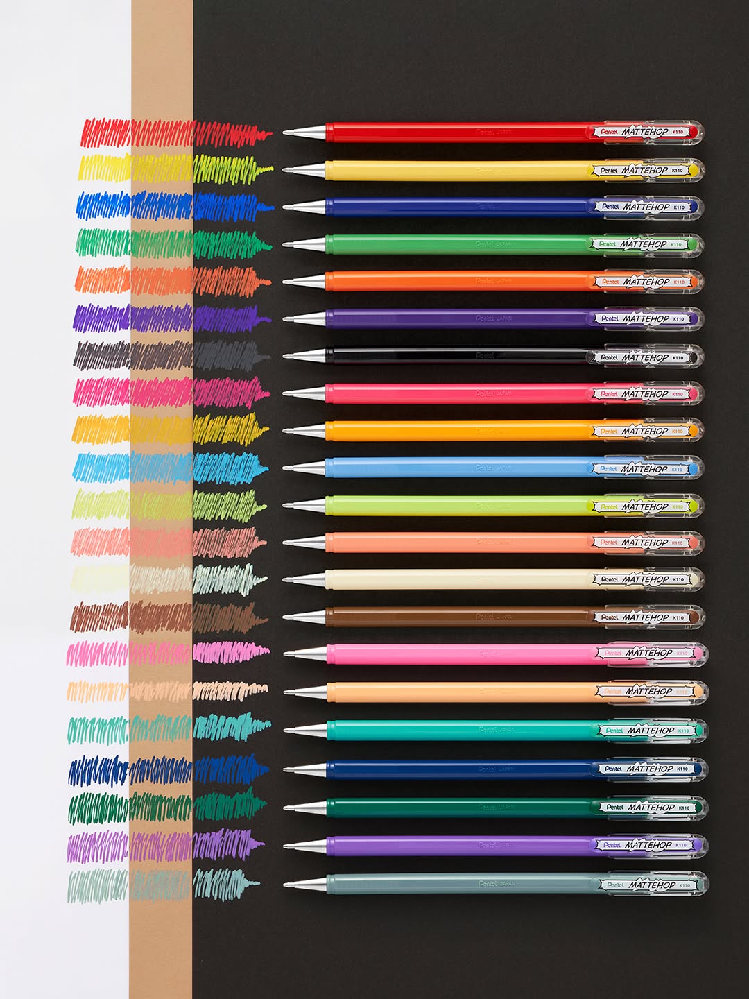 Pentel Mattehop Gel Ink Pen 21 Colors Complete Box