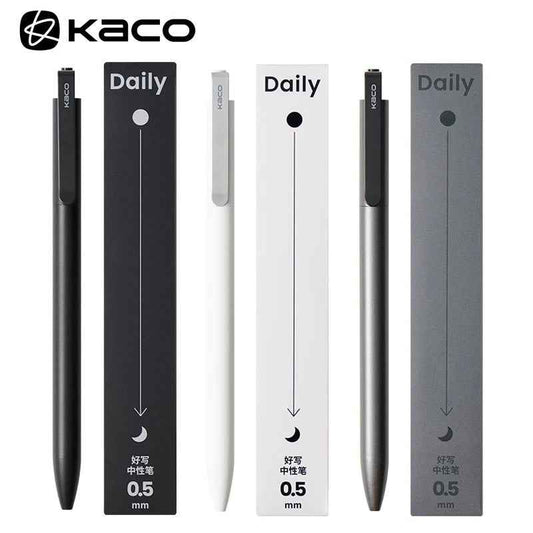 Kaco Daily Click Gel Pens – 0.5mm Smooth Writing Black Ink, 3-Pack