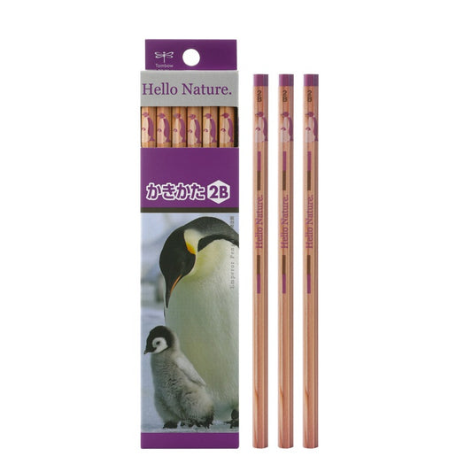 Tombow 2B HB Wooden Pencils, Hello Nature, 12 Pack, Penguin