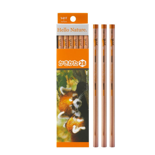 Tombow 2B HB Wooden Pencils, Hello Nature, 12 Pack, Red Panda