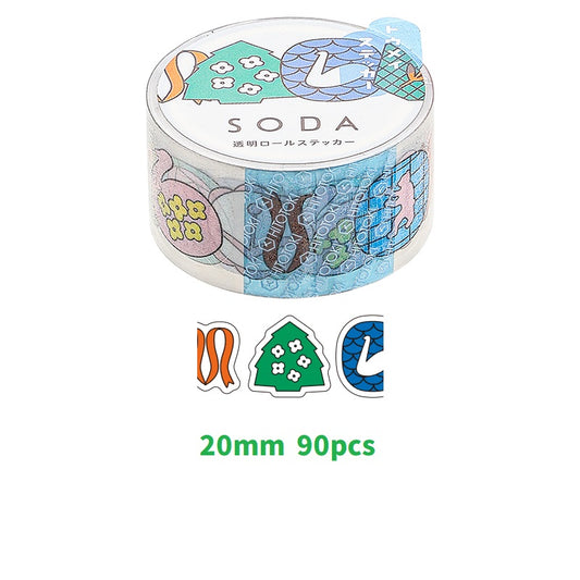 KING JIM SODA Transparent Masking Tape Stickers - TTpen