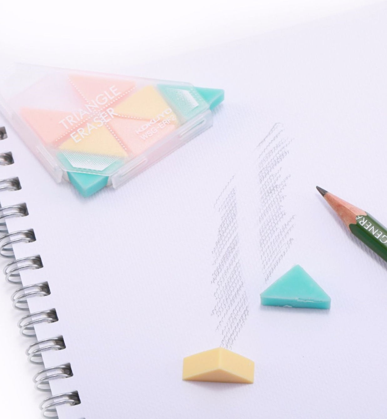 KOKUYO Triangular Eraser Pastel Cookie 4 Pack