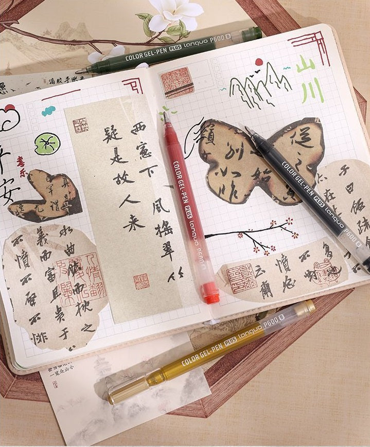 LANGUO P600 Calligraphy Gel Pen,36 Assorted Pens,1.0mm Bold Point