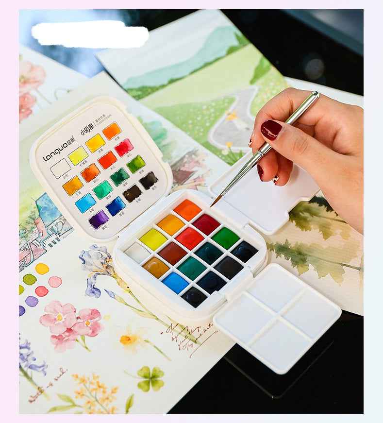 LANGUO Watercolor Paint Set,Field Pocket,16 Colors