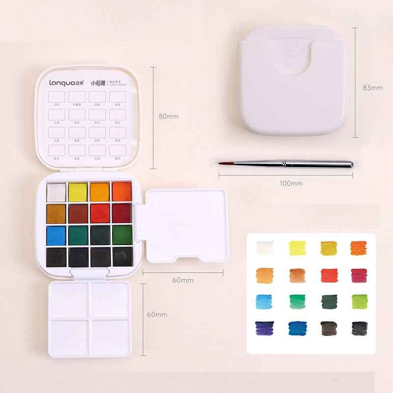 LANGUO Watercolor Paint Set,Field Pocket,16 Colors
