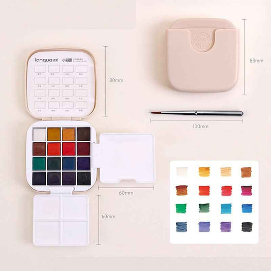 LANGUO Watercolor Paint Set,Field Pocket,16 Colors