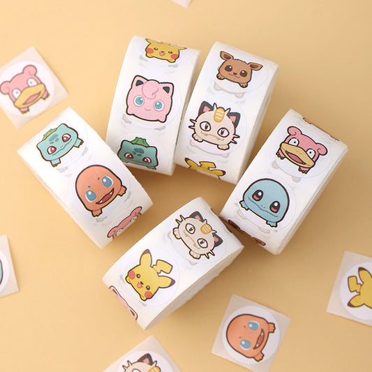 3 Rolls POKEMON Encouraging Stickers,1 Inch,1500pcs