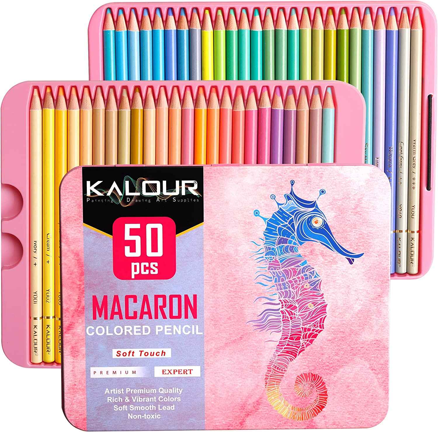KALOUR 50 Macaron Colored Artist Pencils Set for Adults Kids - TTpen