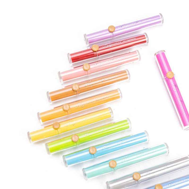 M&G Scented Sparkle Highlighters – 12 Colors, Axe-Shaped Tip