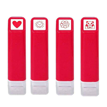 KODOMO NO KAO Japanese Cute MINI Self Inking Stamps 4 Pack