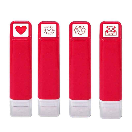 KODOMO NO KAO Japanese Cute MINI Self Inking Stamps 4 Pack