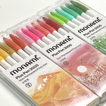 MONAMI Plus Pen 3000 Pigment 6 Set Felt Tip Pens
