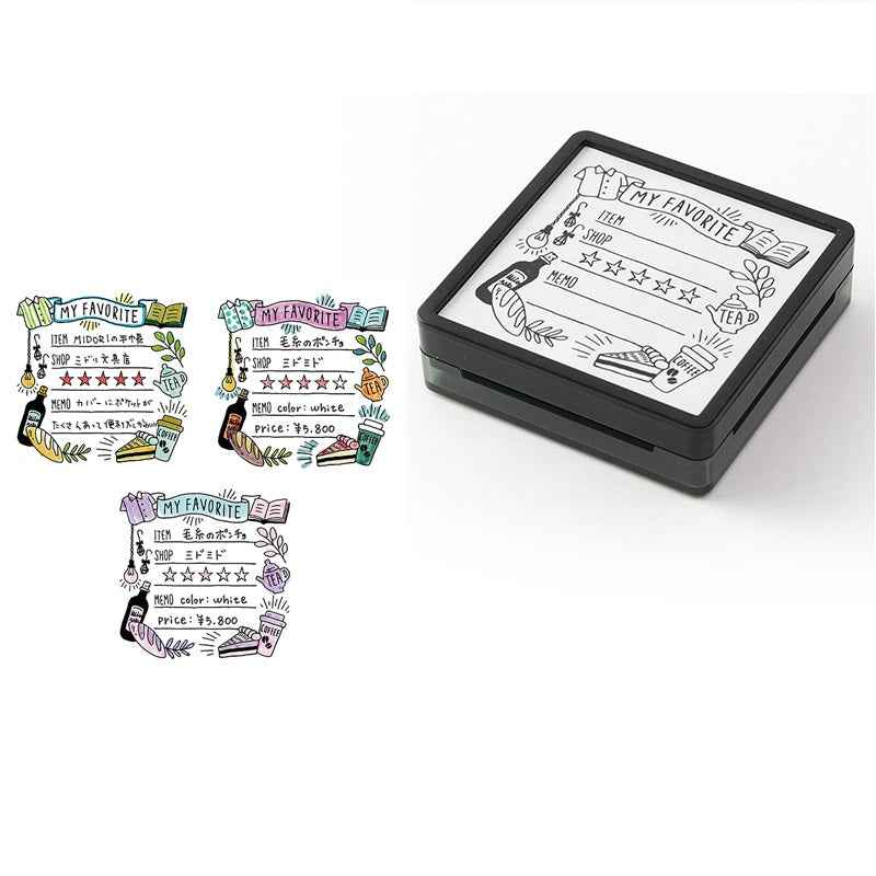 Midori Paintable Stamp Oil Based Ink Rubber Stamp Square 50x50mm