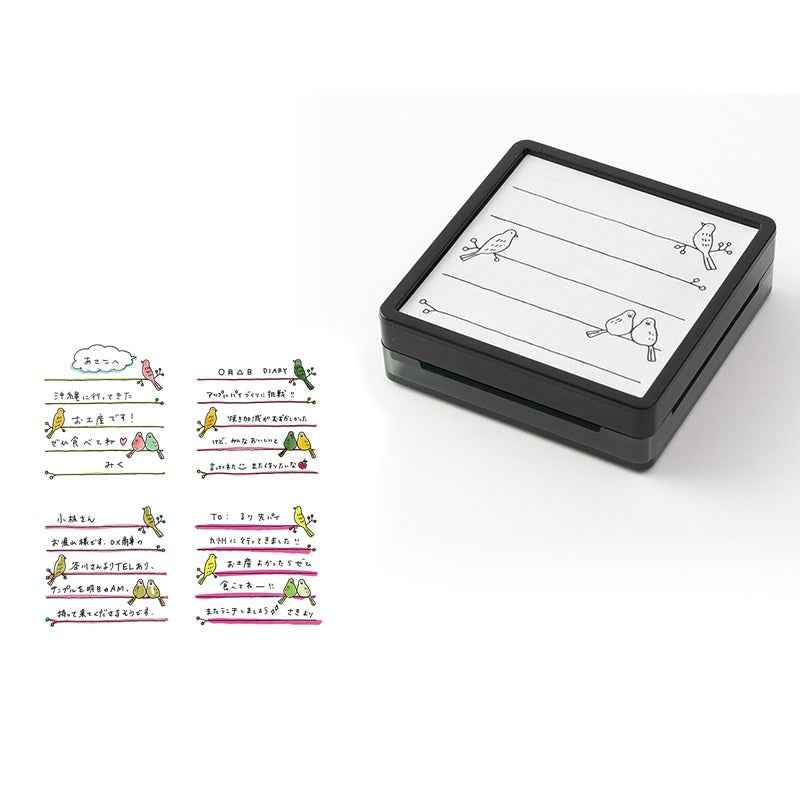 Midori Paintable Stamp Oil Based Ink Rubber Stamp Square 50x50mm