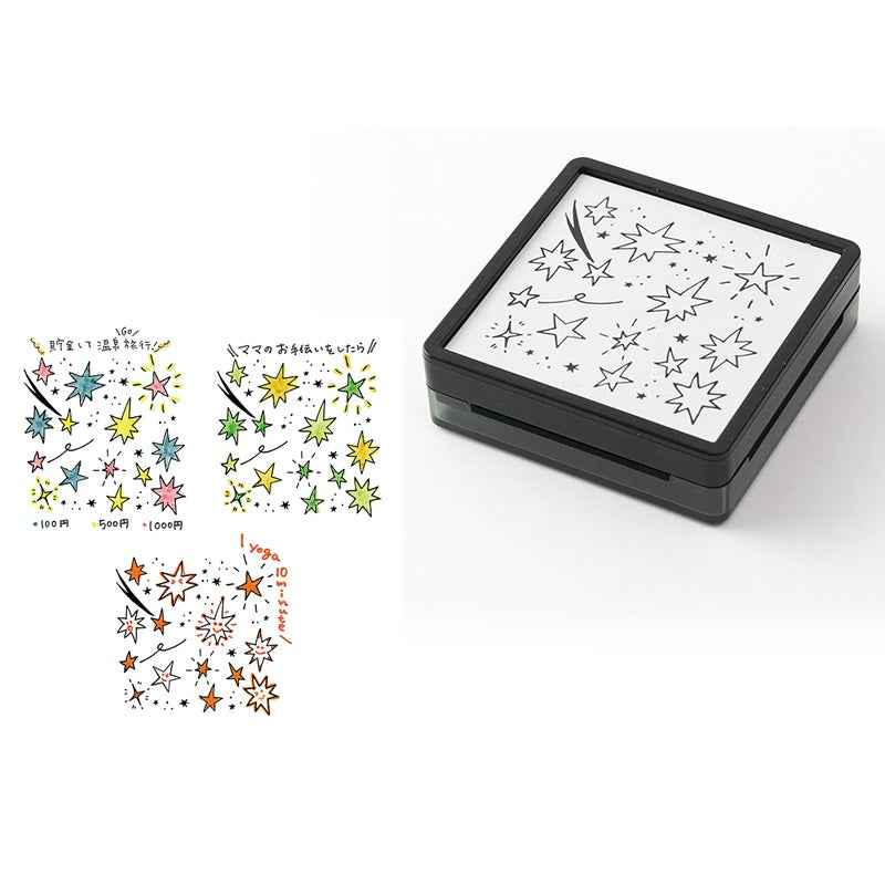 Midori Paintable Stamp Oil Based Ink Rubber Stamp Square 50x50mm