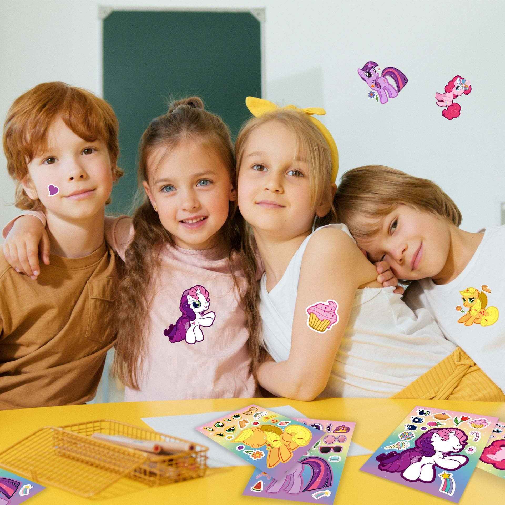 32 Sheets My Little Pony Make a Face DIY Stickers for Kids - TTpen