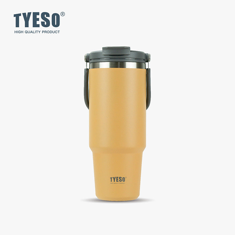 Tyeso 20/25/30 oz Insulated Tumbler with Handle and Straw Lid Yellow