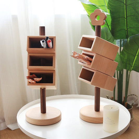 Wooden Desk Art Stackable Pen Organizer Storage Holder