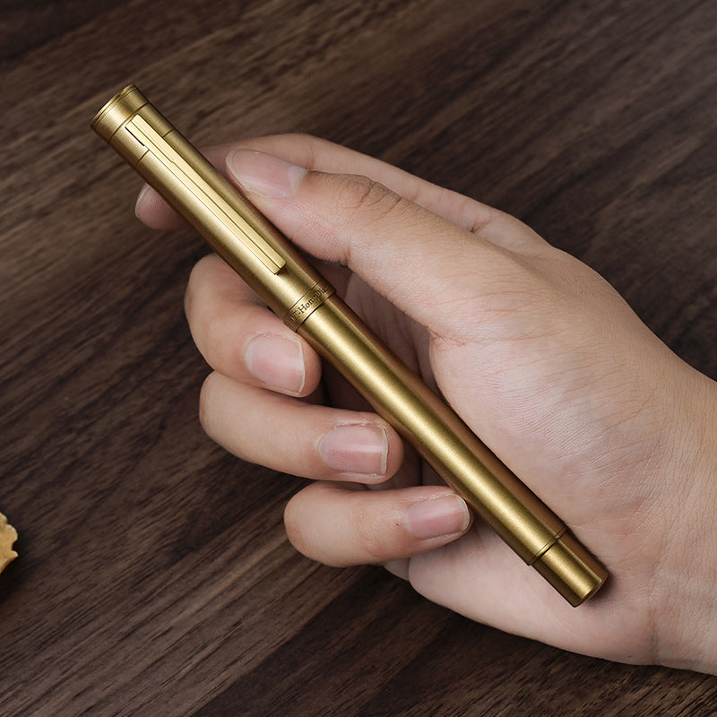 Hongdian Raw Brass Copper Fountain Pen