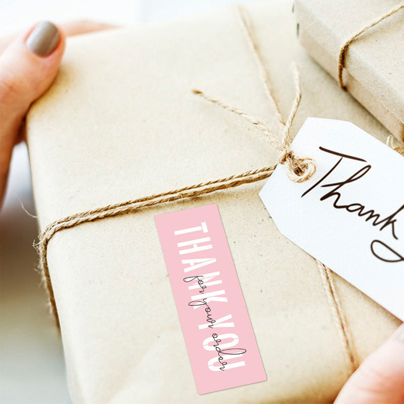 3 Rolls Thank You for Your Order Stickers 360 Labels Pink