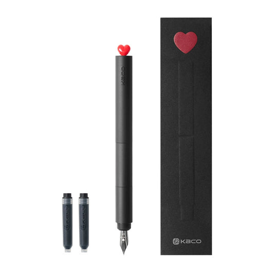 Stylo-plume KACO First Heart avec plume EF et 2 cartouches d'encre noire