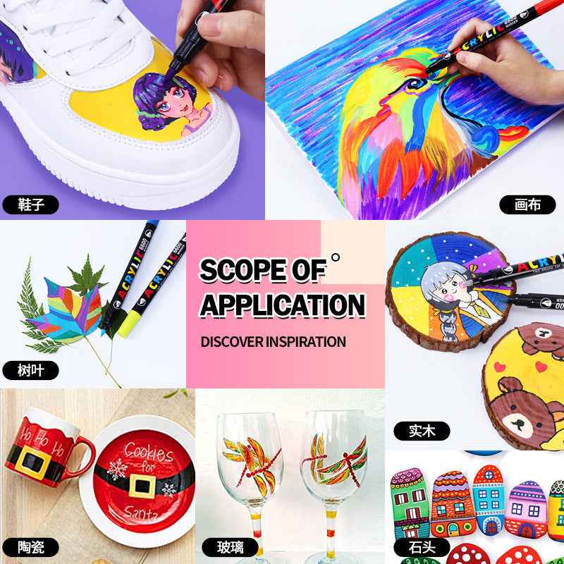 Guangna Acrylic Paint Marker Pens 84 Colors,Dual Brush Tip - TTpen