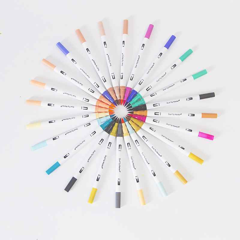 100/120/132 Colors Dual Tip Brush Art Marker Pens - TTpen