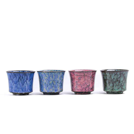Small Ceramic Coffee Tea Cup 4 Color Set 120ml
