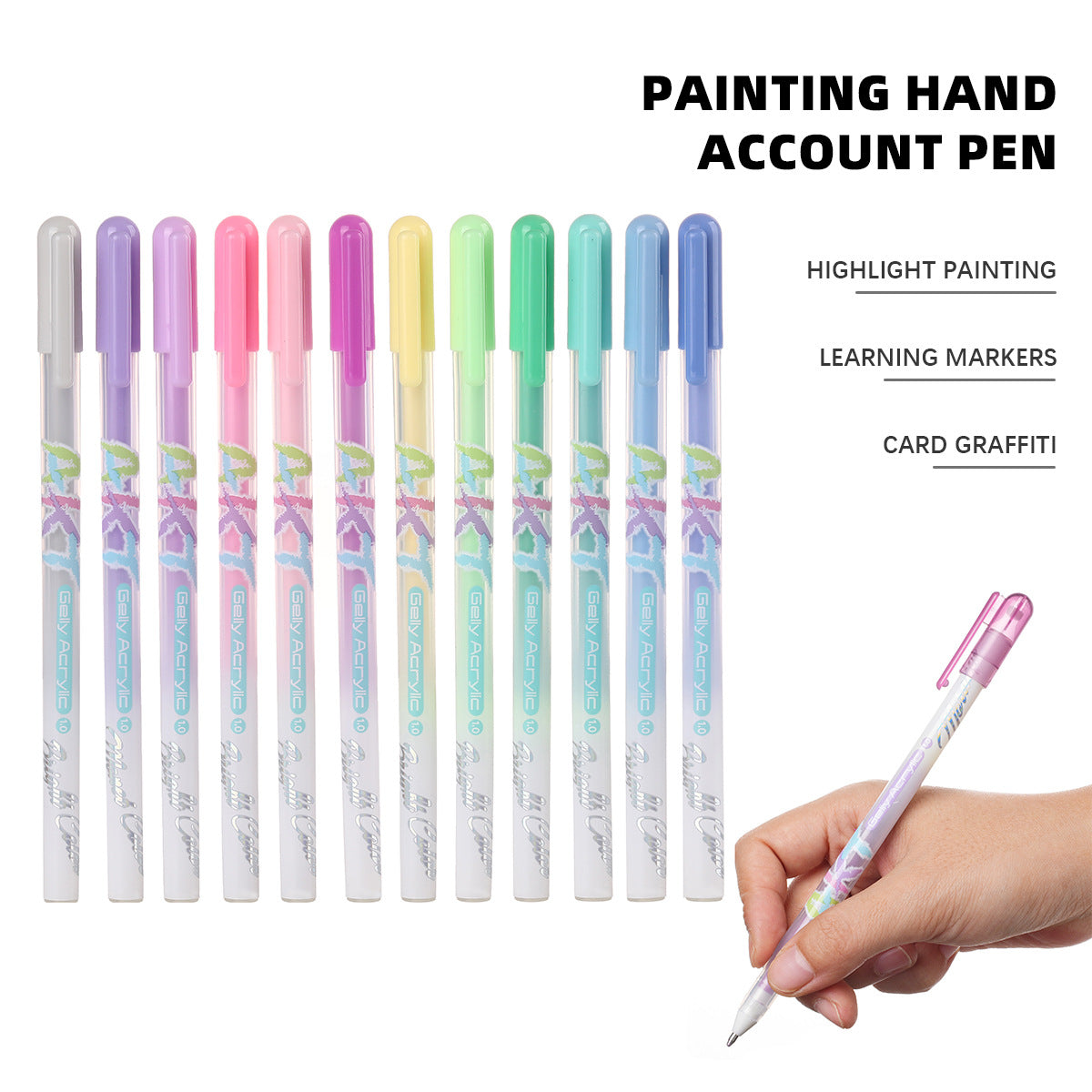 12-Color Acrylic Highlight Art Pens for Artists, Bullet Journaling