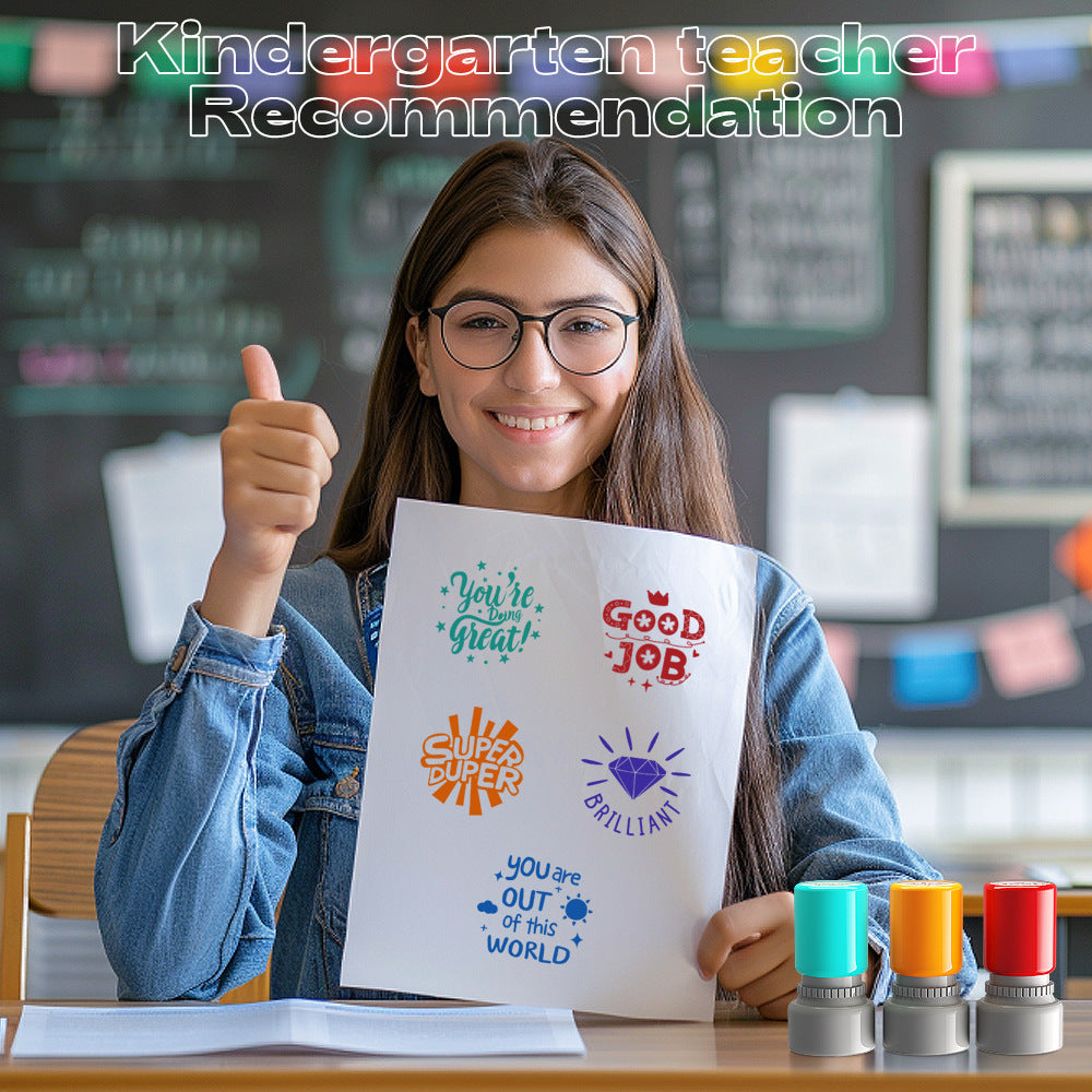 5-Piece Set of Grading Teacher Stamps Self Inking