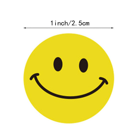 500pcs Happy Smile Face Reward Stickers,1 inch,8 Colors