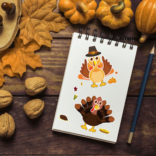 36 Sheets Thanksgiving Make A Turkey Stickers for Kids