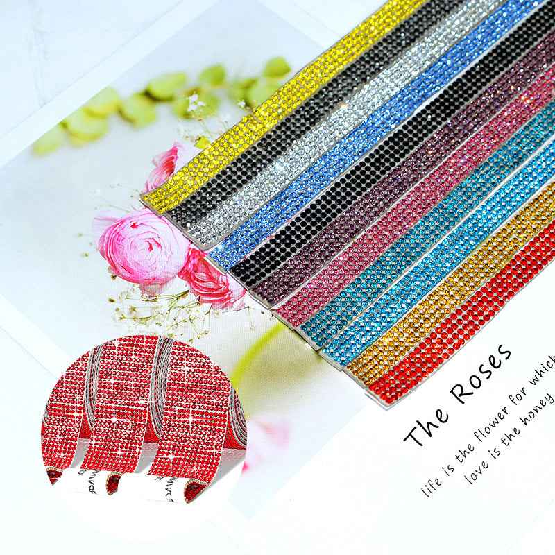 Self Adhesive Rhinestone Strips Crystal Ribbon Sticker Wrap for DIY Car Phone - TTpen