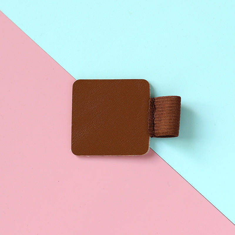 10pcs Self Adhesive Leather Pen Loop Holder for Notebooks Brown