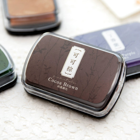 Large Vintage Quick-Dry Wooden Stamp Pad for Journaling 6 Color Set