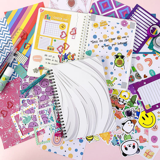 DIY Journal Kit for Girls 8-12 Purple Scrapbook Diary Supplies Set